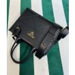 Prada Borse Firmate Replica Prada Symbole piccola in pelle con impunture 1BA379 Nera