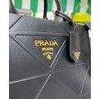 Prada Borse Firmate Replica Prada Symbole piccola in pelle con impunture 1BA379 Nera