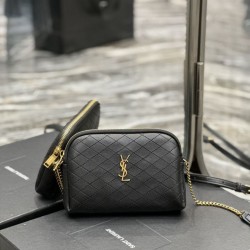Miglior Prezzo Borsa a catena YSL Saint Laurent Gaby con cerniera e catena 18 cm Nera Replica
