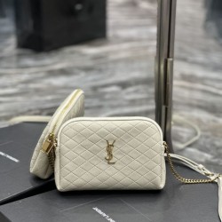 Miglior Prezzo Borse Firmate Replica a catena con cerniera YSL Saint Laurent Gaby 18 cm bianca 
