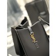 YSL Saint Laurent Le 5 A 7 Mini verticale in pelle conciata al vegetale nera