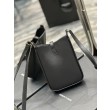 YSL Saint Laurent Le 5 A 7 Mini verticale in pelle conciata al vegetale nera