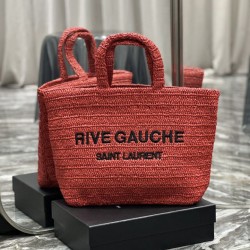 Miglior Prezzo Bora Pari all'originale replica tote ricamata YSL Saint Laurent Rive Gauche Rossa Replica