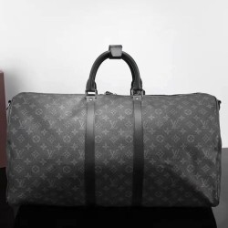 Riproduzione Fedele Keepall Bandouliere 55 M40605 Nero imitazioni Replica Alta Qualità Keepall Bandouliere 55 M40605 Nero