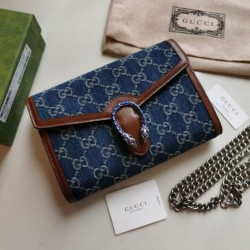 Replica Mini borsa a catena Dionysus 401231 blu Griffate