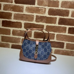 Replica Mini borsa a tracolla Jackie 1961 637092 blu Griffate