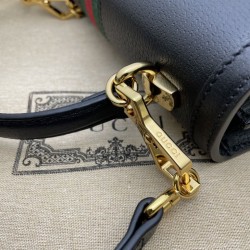 Imitazione Ophidia piccola borsa con manico superiore con Web 652683 nero Imitazione Ophidia piccola borsa con manico superiore con Web 652683 nero