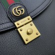 Imitazione Ophidia piccola borsa con manico superiore con Web 652683 nero