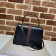 Imitazione Ophidia piccola borsa con manico superiore con Web 652683 nero