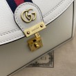 Ophidia piccola borsa con manico superiore con Web 652683 bianco