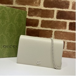 Miglior Prezzo Pari all'originale replica Portafoglio con catena Gucci GG Marmont 497985 Bianco Replica