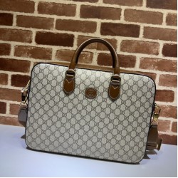 Miglior Prezzo Borsa Gucci Business con Interlocking G 674140 Caffè Replica