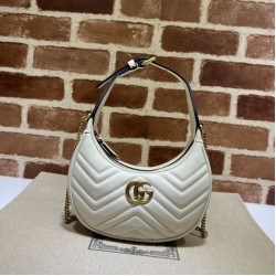 Miglior Prezzo Mini borsa a forma di mezzaluna Gucci GG Marmont 699514 bianca Replica