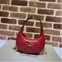 Miglior Prezzo Mini borsa a forma di mezzaluna Gucci GG Marmont 699514 rossa Replica