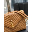 Borse Replica a busta grande YSL Saint Laurent Mix Matelasse Caramello 31cm