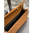 Borse Replica a busta grande YSL Saint Laurent Mix Matelasse Caramello 31cm