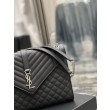 Borsa a busta grande YSL Saint Laurent Mix Matelasse nera 31 cm