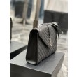 Borsa a busta grande YSL Saint Laurent Mix Matelasse nera 31 cm
