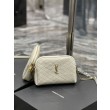 Borsa a catena YSL Saint Laurent Gaby con cerniera 18 cm bianca