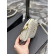 Borsa a catena YSL Saint Laurent Gaby con cerniera 18 cm bianca
