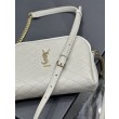 Borsa a catena YSL Saint Laurent Gaby con cerniera 18 cm bianca