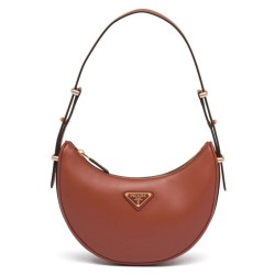Borsa a tracolla in pelle Prada 1BC194 Caffè