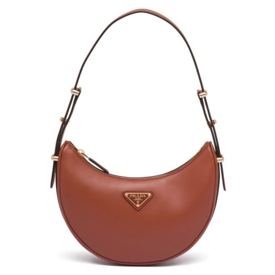 Borsa a tracolla in pelle Prada 1BC194 Caffè