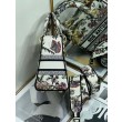 Borsa Christian Dior Medium Lady D-Lite Jardin Botanique Ricamo Bianco