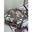 Borsa Christian Dior Medium Lady D-Lite Jardin Botanique Ricamo Bianco