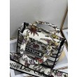 Borsa Christian Dior Medium Lady D-Lite Jardin Botanique Ricamo Bianco