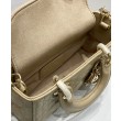 Bora Pari all'originale replica Christian Dior Micro Lady d-Joy Latte Patent Cannage Vitello Albicocca