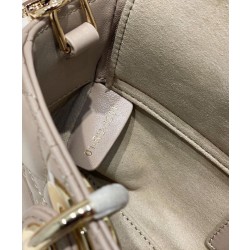 Borsa Christian Dior Small Lady D-Joy Latte Patent Cannage Vitello Albicocca
