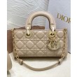 Borsa Christian Dior Small Lady D-Joy Latte Patent Cannage Vitello Albicocca