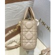 Borsa Christian Dior Small Lady D-Joy Latte Patent Cannage Vitello Albicocca