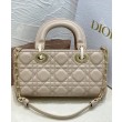 Borsa Christian Dior Small Lady D-Joy Latte Patent Cannage Vitello Albicocca