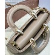 Borsa Christian Dior Small Lady D-Joy Latte Patent Cannage Vitello Albicocca
