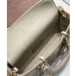 Borsa Christian Dior Small Lady D-Joy Latte Patent Cannage Vitello Albicocca