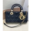 Borse Replica Alta Qualità Christian Dior Small Lady D-Joy Latte Patent Cannage Vitello Nero