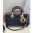Borse Replica Alta Qualità Christian Dior Small Lady D-Joy Latte Patent Cannage Vitello Nero