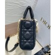 Borse Replica Alta Qualità Christian Dior Small Lady D-Joy Latte Patent Cannage Vitello Nero
