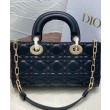 Borse Replica Alta Qualità Christian Dior Small Lady D-Joy Latte Patent Cannage Vitello Nero