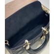Borse Replica Alta Qualità Christian Dior Small Lady D-Joy Latte Patent Cannage Vitello Nero