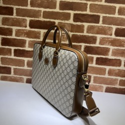 Borsa Gucci Business con Interlocking G 674140 Caffè