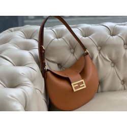Borsa Hobo Croissant Piccola Fendi Marrone