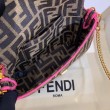 Borsa Mini Baguette Fendi Tessuto FF Con Finiture Fucsia