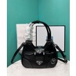 Borse Firmate Replica Prada Moon imbottita in nappa 1BA381 nera