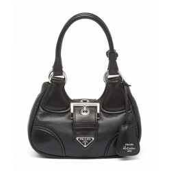Borse Firmate Replica Prada Moon imbottita in nappa 1BA381 nera