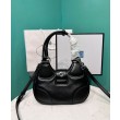 Borse Firmate Replica Prada Moon imbottita in nappa 1BA381 nera