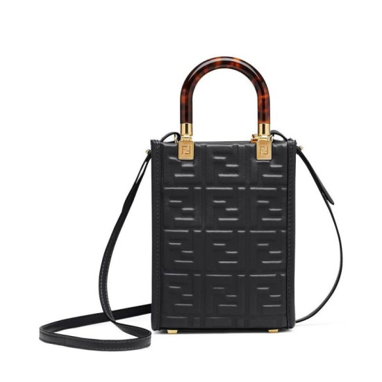 Borsa shopper Fendi Mini Sunshine 8BS051 nera