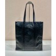 Borsa tote media in pelle nappa anticata Prada 1BG587 nera